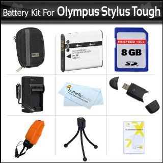 8GB Accessories Bundle Kit For Olympus Stylus Tough 8010 6020 TG 610 TG 810 TG 820 iHS, TG 830 iHS, TG 630 iHS Digital Camera 8GB High Speed SD Memory Card + Extended (1000maH) Replacement LI 50B Battery + Ac/ Dc Charger + STRAP FLOAT + Case + Much More  