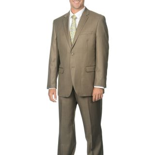 San Malone Caravelli Mens Light Brown 2 button Notch Collar Suit Brown Size 36R