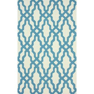 Nuloom Handmade Wool Moroccan Trellis Blue Area Rug (36 X 56)