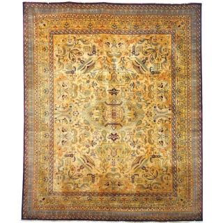 Safavieh Hand knotted Lavar Creme/ Gold Wool Rug (6 X 9)