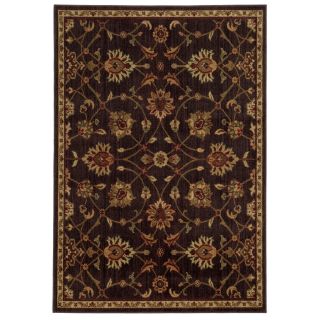 Traditional Floral Brown/ Beige Rug (33 X 55)