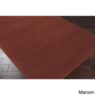 Surya Carpet, Inc. Hand loomed Jasper Solid Casual Area Rug (76 X 96) Burgundy Size 76 x 96