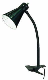Satco Products 60/836 Clip on Goose Neck Lamp, Black   Desk Lamps  