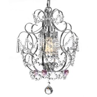 Gallery Chrome/ Crystal Pink Heart Chandelier