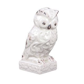 White Ceramic Decorative Owl Figurine