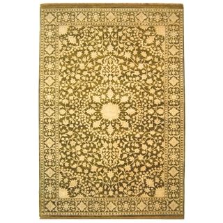 Safavieh Hand knotted Ganges River Ivory/ Green Wool Rug (8 X 10)