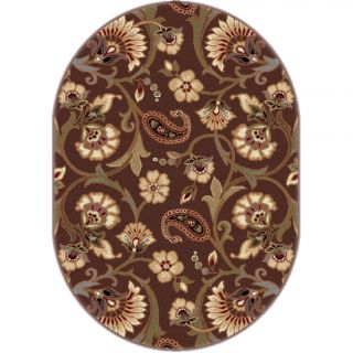 Rhythm 105328 Brown Transitional Oval Area Rug (67 X 96)