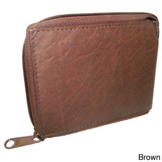 Hollywood Tag Leather Billfold Zip around Wallet