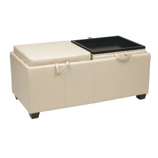 Office Star Products Metro Faux Leather Storage Ottoman