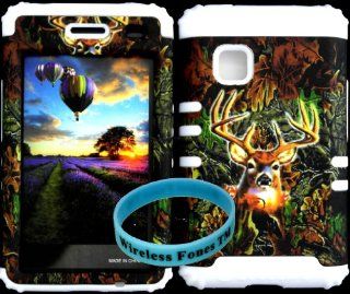 Premium Hybrid Cover Case Deer Camo Hard Plastic Snap on + White Soft Silicone For LG 840G LG840G TracFone/StraightTalk/Net 10 With Wireless Fones WristBand Cell Phones & Accessories