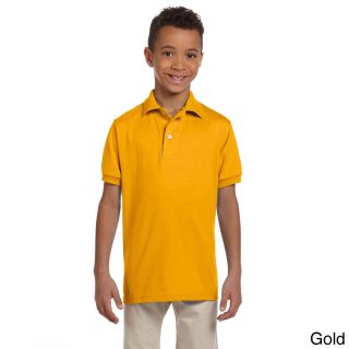 Jerzees Youth 50/50 Jersey Polo With Spotshield Gold Size L (14 16)