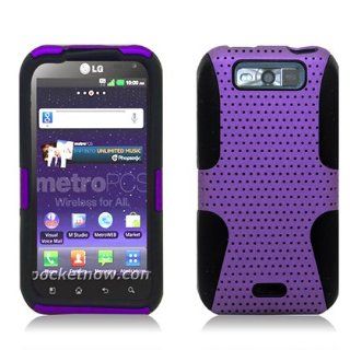 Aimo Wireless LGMS840PCPA014 Hybrid Armor Cheeze Case for LG Connect 4G LS840   Retail Packaging   Purple Cell Phones & Accessories