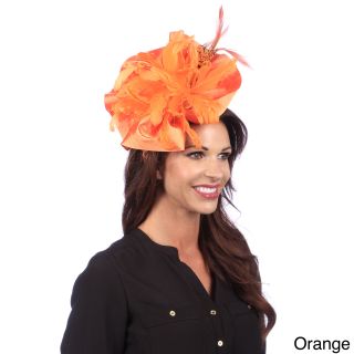 Swan Hat Swan Womens Ostrich Feather Satin Fascinator Orange Size One Size Fits Most
