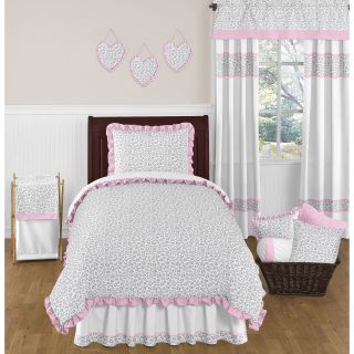 Sweet Jojo Designs Sweet Jojo Designs Girls Kenya 4 piece Twin Comforter Set Grey Size Twin