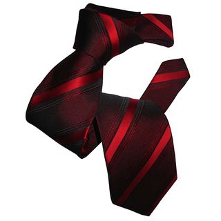 Dmitry Mens Red Striped Italian Silk Tie