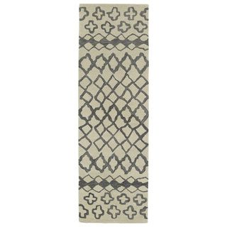 Hand tufted Utopia Prints Grey Wool Rug (26 X 8)