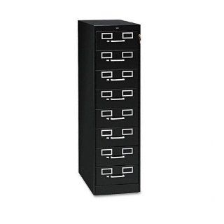 Tennsco CF846BK 15 by 52 Inch 8 Drawer File Cabinet for 3 by 5 And 4 by 6 Cards, Black   Storage Cabinets