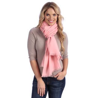 Womens Baby Pink Cashmere Twill Weave Stole