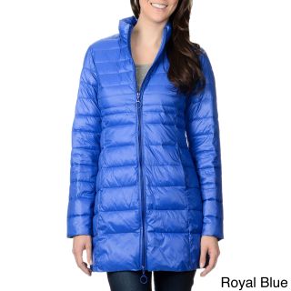 Nuage Nuage Leonardo Womens Stand Collar Faux Down Quilted Coat Blue Size S (4  6)