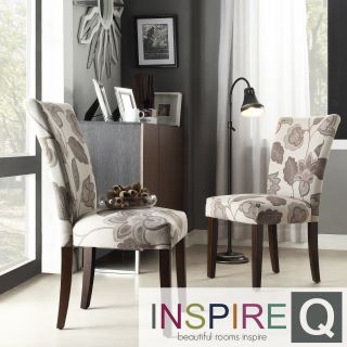 Inspire Q Catherine Grey Floral Parsons Dining Chair (set Of 2)