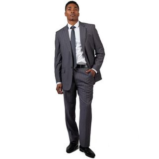 1st Universal Inc Mens Blue/ Grey Modern Fit 2 button Suit Grey Size 36S