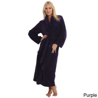 Alexander Del Rossa Del Rossa Womens Full Length Shawl Collar Fleece Robe Purple Size 4X (26W  28W)
