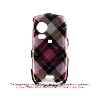 Hot Pink Plaid Hard Cover Case for samsung Instinct HD SPH M850 Cell Phones & Accessories