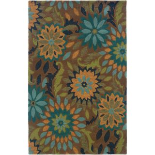 Lnr Home Dazzle Taupe Rectangle Floral Area Rug (8 X 10)