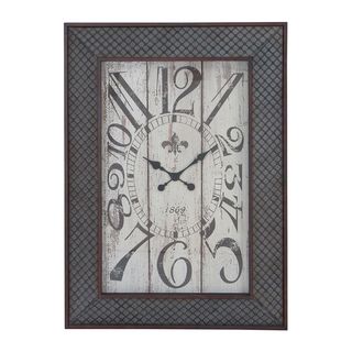 Metal/ Wood Mesh Pattern Wall Clock