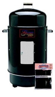 Brinkmann 852 7080 V Gourmet Charcoal Smoker and Grill with Vinyl Cover, Black  Freestanding Grills  Patio, Lawn & Garden