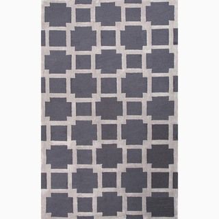 Hand made Gray/ Ivory Polyester Textured Rug (2x3)