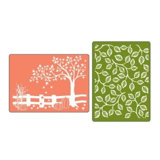 Sizzix Textured Impressions Embossing Folders 2PK   Fall Set by Rachael Bright
