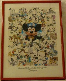 Mickey Mouse 1988 Disneyland 60th Anniversary Print and Frame  
