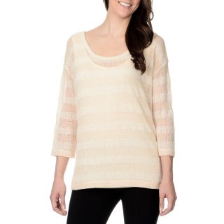 Chelsea and Theodore Chelsea   Theodore Womens Striped Light Sweater Brown Size S (4  6)