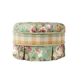 Chesapeake Floral Upholstered Round Ottoman