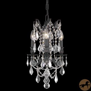 Christopher Knight Home Lugano 3 light Royal Cut Crystal And Antique Bronze Chandelier