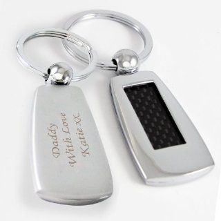 Personalized Engraved Carbon Fibre Key Ring  Great Birthday Gift  Key Tags And Chains 