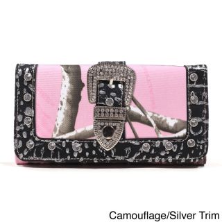 Realtree Rhinestone Buckle Camouflage Tri fold Wallet