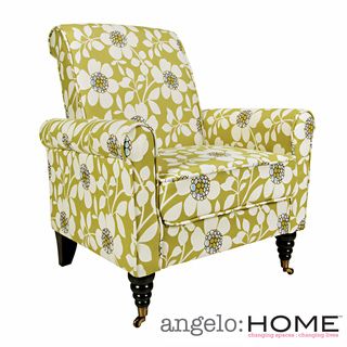 Angelohome Harlow Peapod Green Modern Flower Arm Chair