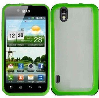 Neon Green TPU+PC Case Cover for LG Optimus Black P970 LG Marquee LS855 Cell Phones & Accessories