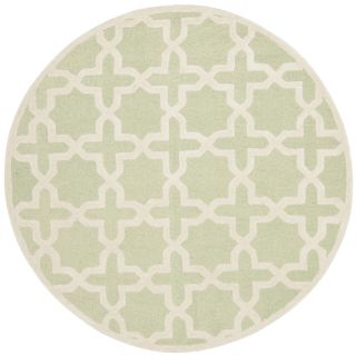 Safavieh Handmade Moroccan Cambridge Light Green/ Ivory Wool Rug (8 Round)