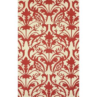Nuloom Hand hooked Transitional Elegance Red Rug (76 X 96)