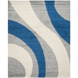 Safavieh Shag Grey/ Blue Rug (9 X 12)