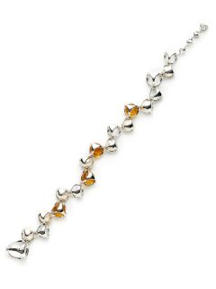 Icona Silver, Pearl, & Golden Quartz Station Bracelet by Di MODOLO