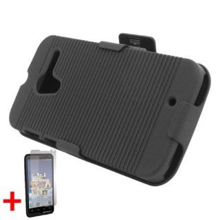 MOTOROLA MOTO X BLACK RUBBER REVERSIBLE COVER HARD BELT CLIP HOLSTER CASE + SCREEN PROTECTOR from [ACCESSORY ARENA] Cell Phones & Accessories