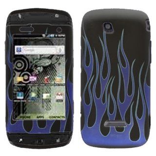 Black Blue Flame Rubber Coating Snap on Case Hard Case Faceplate for Samsung Sidekick 4g T839 /T mobile Cell Phones & Accessories
