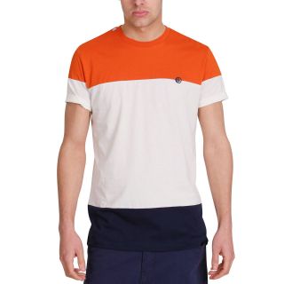 Mas if Mens Block Mix T Shirt   Burnt Orange/Off White/Navy      Clothing