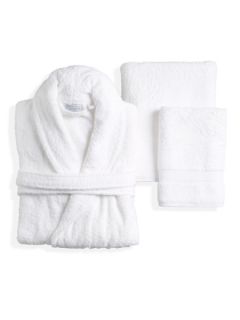 White Terry Towel Set with Terry Bathrobe (5 PC) by Linum Home Textiles
