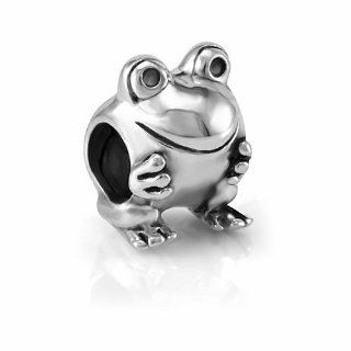 Sterling Silver Smile Frog Bead Charm Fits Pandora Bracelet Chuvora Jewelry