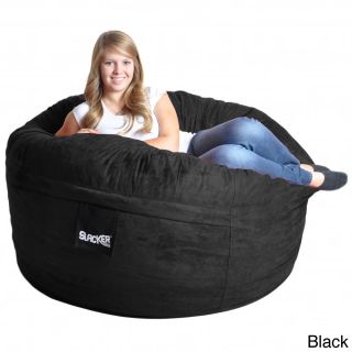 Slacker Sack Slacker Sack 5 foot Round Microfiber Suede Large Foam Bean Bag Chair Cover Black Size Large